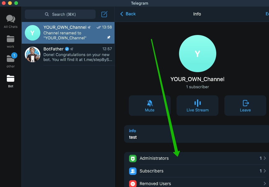Підключення телеграм-бота до вашого каналу v.3
